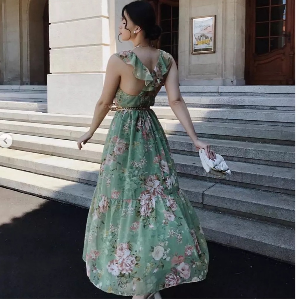 Zara ruffle printed dress
